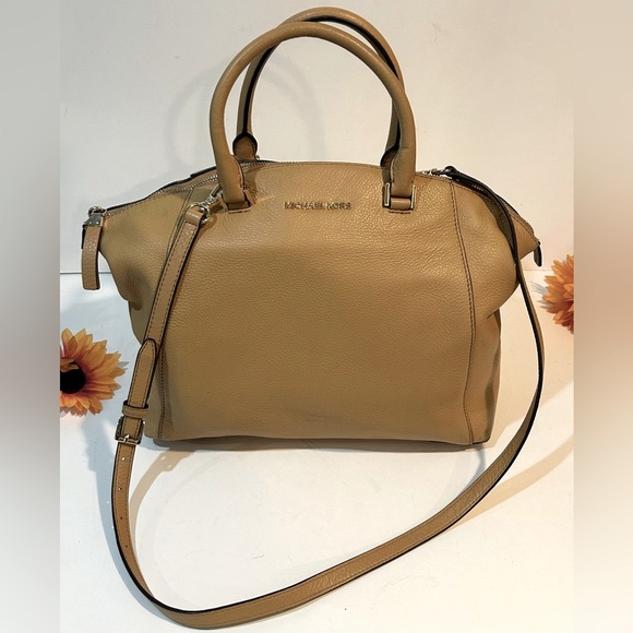 Michael Kors Leather Satchel Hobo Shoulder Bag - Picture 1 of 9